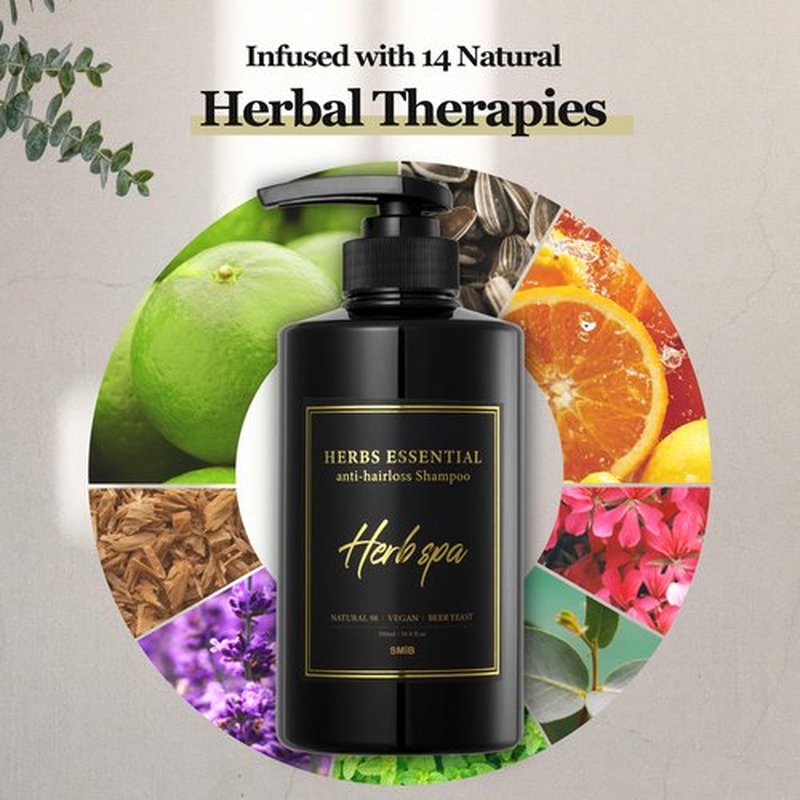 SMIB Herbs Essential Shampoo for Hair Health – Supports Scalp Cleansing & Nourishment, Strengthens Roots, Hypoallergenic (16.9 fl oz)