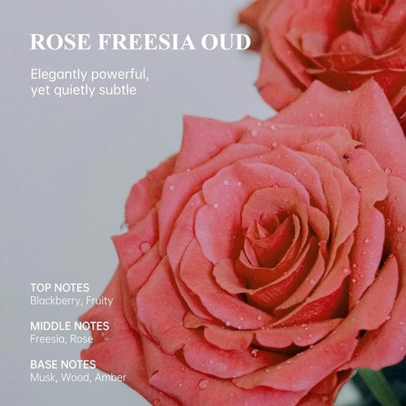 Atom Fresh Body Wash - Sulfate-Free, Moisturizing Shower Gel for Sensitive Skin | Rose Fressia Oud Scent, 16.2 oz