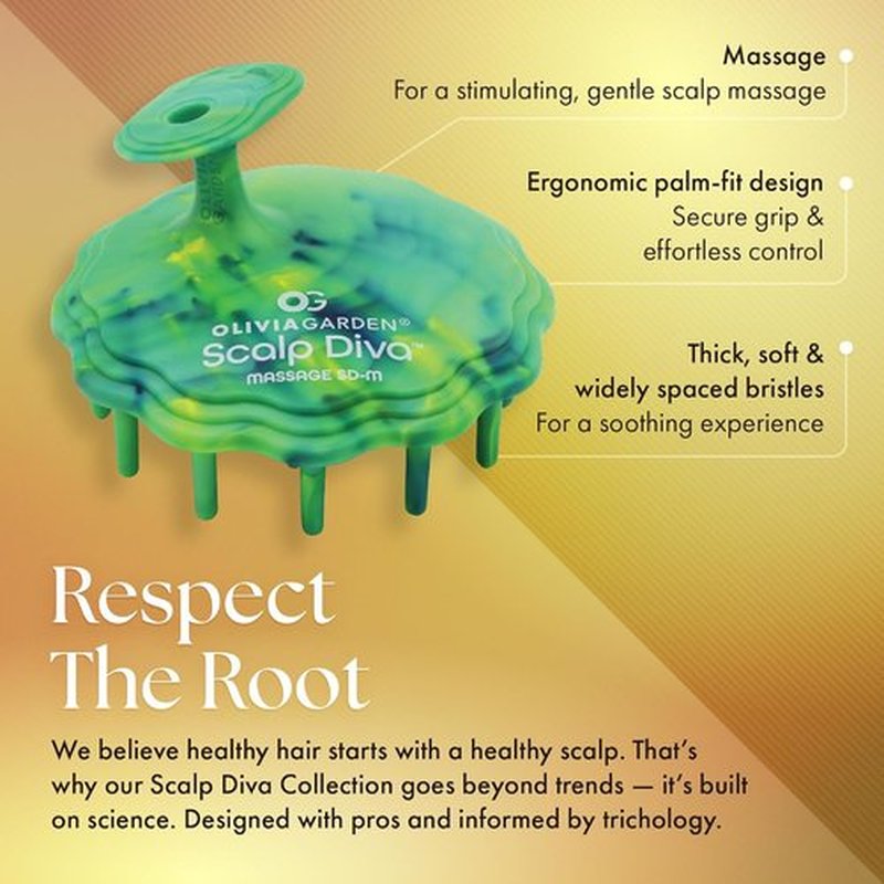 Olivia Garden Scalp Diva Brush | Exfoliating Scalp Care Tool for Healthy Hair - Snag-Free Design