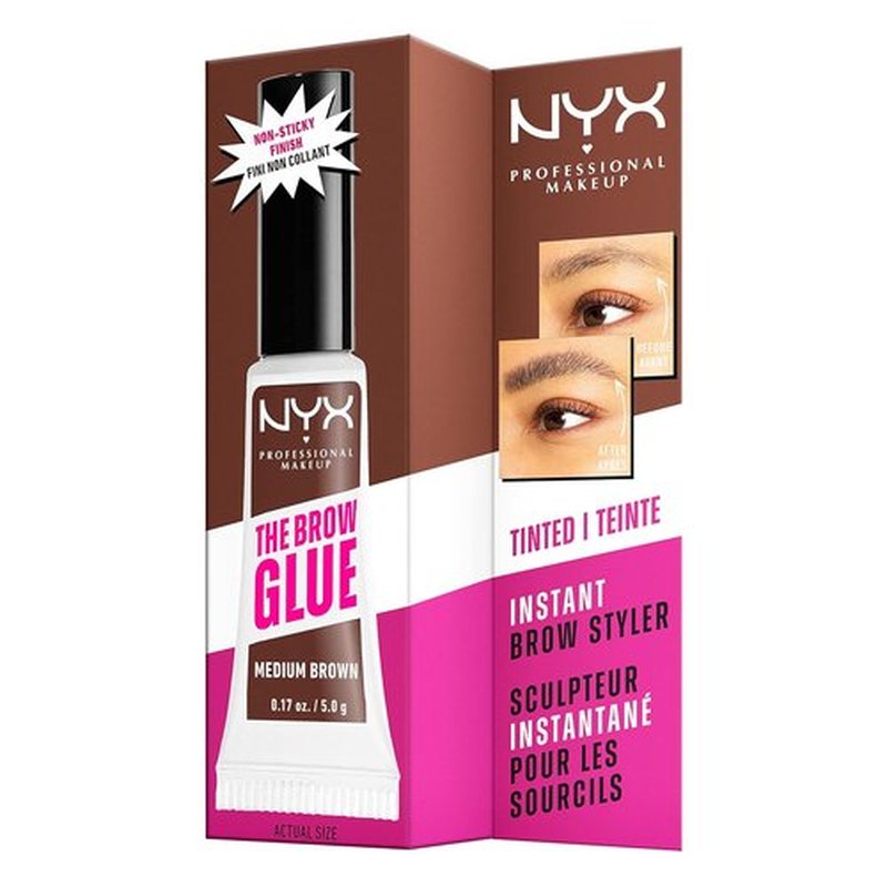 NYX Professional Makeup Eyebrow Gel - Extreme Hold Brow Glue in Clear for Perfectly Styled Brows