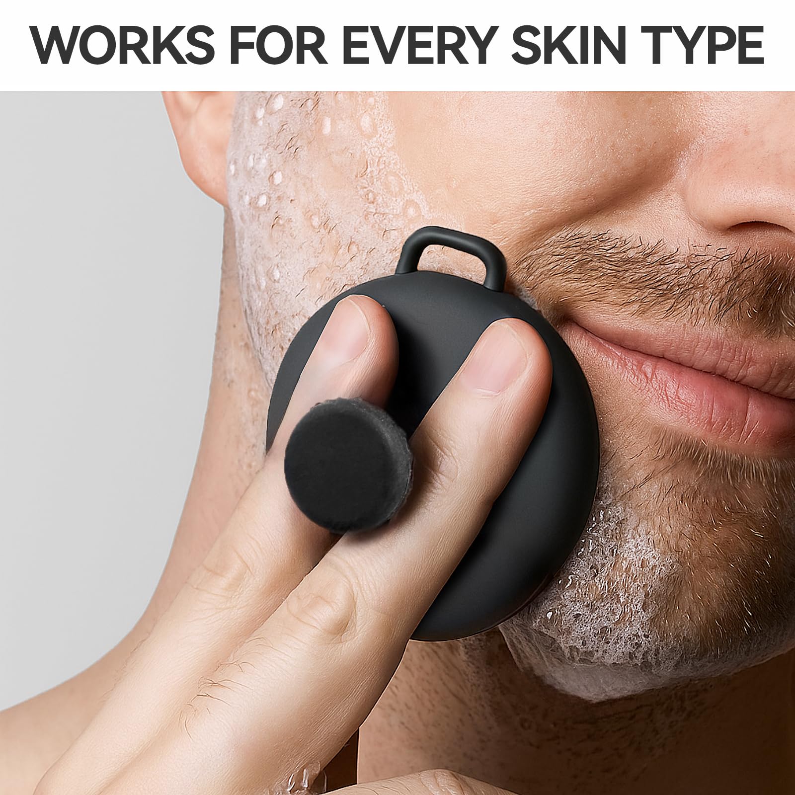 Ithyes Silicone Face Scrubber exfoliator, Facial Cleansing Brush,Gentle Exfoliation and Blackhead Removal for Men and Women, Suitable for Sensitive Skin,Face Exfoliator Tool,1Pack (Black)