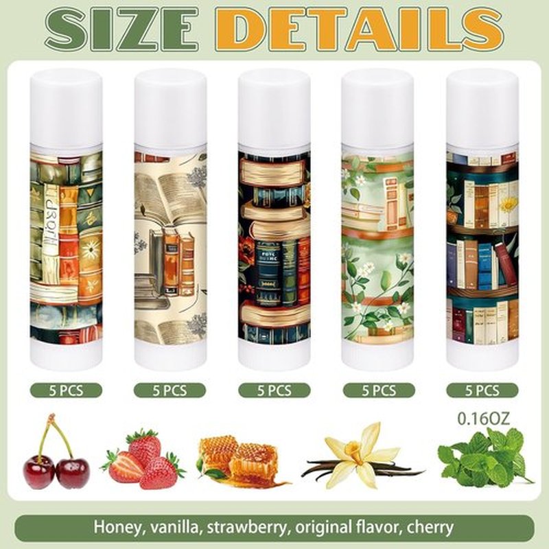 Leelosp Bookish Lip Balms - 25 Pack Gifts for Book Lovers | Ideal for Teachers, Students & Librarians
