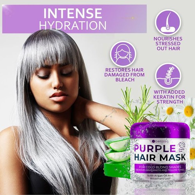 Skiennix Purple Hair Mask - Deep Conditioner & Toner for Brassy Blonde Hair - Hydrating Repair for Damaged Hair