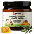 Beef Tallow for Skin & Face, Whipped Tallow Honey Balm Cream, 100% Grass-Fed Beef Tallow Face Moisturizer with Raw Honey, Natural Body Lotion & Skin Care for Women & Men, Unscented 4.2 oz