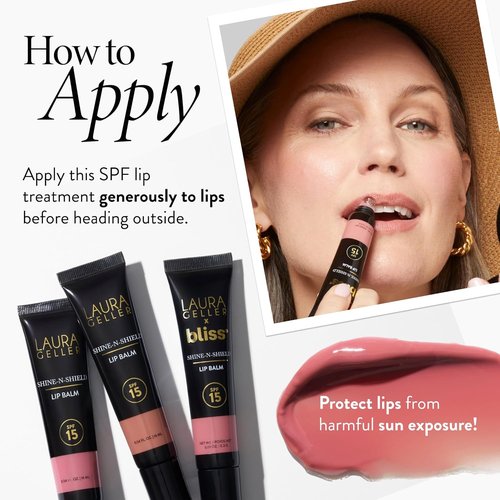 Laura Geller New York Shine-N-Shield Lip Balm SPF 15 - Nourishing Hydration & Lip Protection, Golden Hour