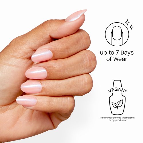 OPI Sticking Point Rosy Future | Short Round Semi-Sheer Soft Pink Shimmer Instant No Glue Press On Nails | 30 Count with Adhesive Tabs | Damage-Free Wear | Spring 2026
