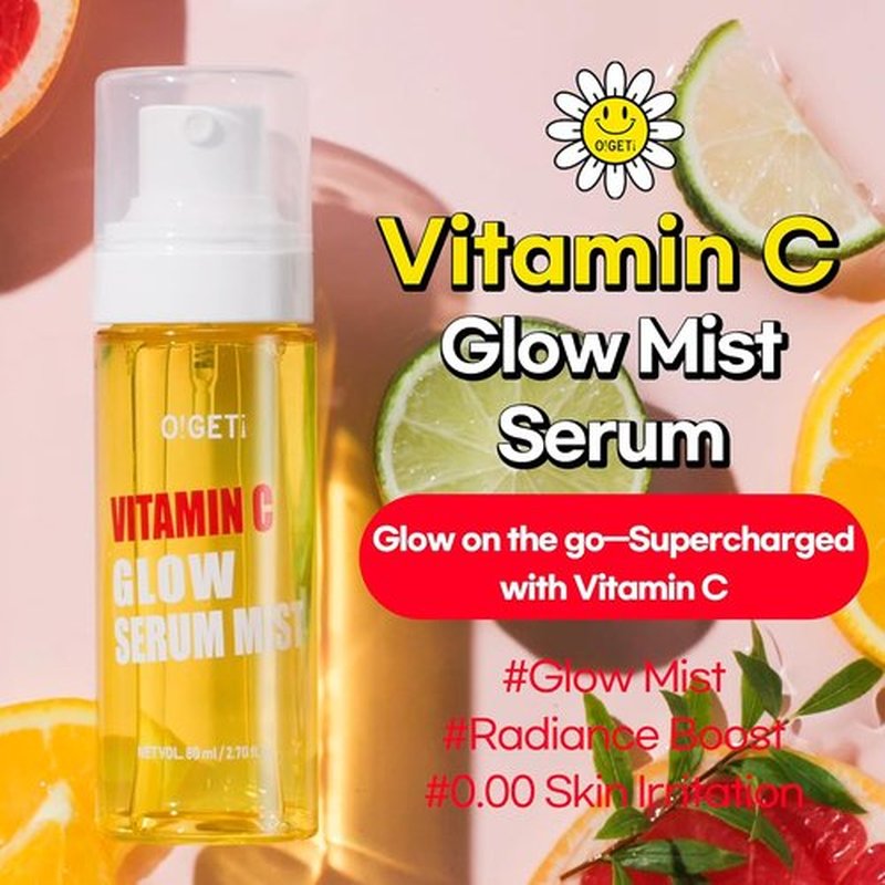 Skiennix Vitamin C Glow Serum Mist - Hydrating & Brightening Face Spray with Jeju Green Tangerine, 2.7 fl. oz.