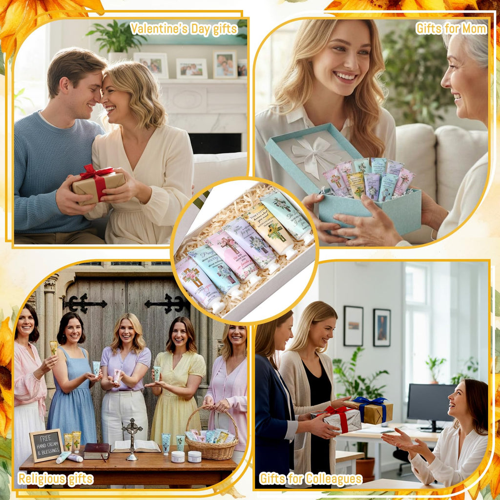 Heigble 36 Pcs Christian Hand Cream Mothers Church Gifts Bulk for Women Travel Size Teacher Bible Verse Cross Faith Party Favors Religious Scripture Hand Lotion for Sunday Prayer Church Mom Teacher
