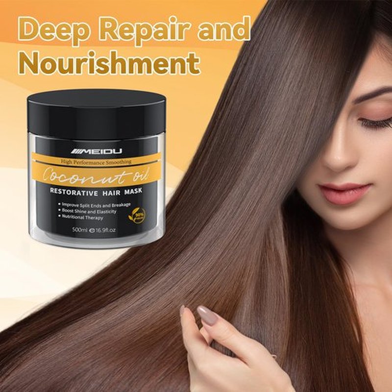 IIIMEIDU Hair Mask for Damaged Hair, Keratin Hair Mask Treatment for Dry Damaged Hair, Deep Repair Conditioning, Coconut Oil Hydrating, No Sulphates, No Parabens (16.9 Fl Oz)