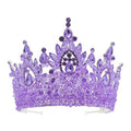 Purple Crowns for Women Tall Princess Birthday Tiaras Lavender Crystal Gemstones Light Purple Tiaras for Quinceanera Pageant Wedding Prom Costume Cosplay