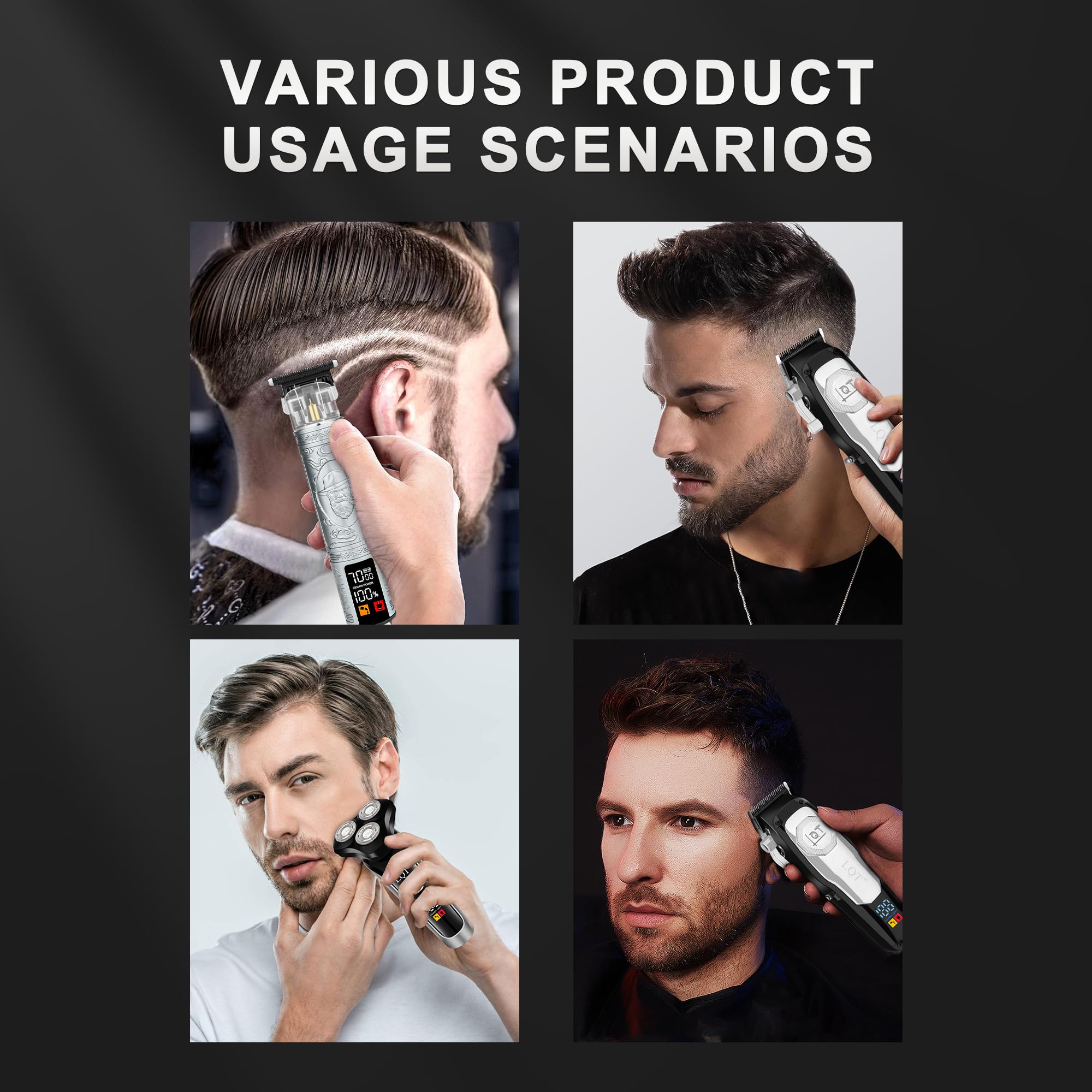 LQT Hair Clipper Kit for Men Grooming Set with Precision Hair Clippers, Detail Trimmer, Shaver, and Travel Case - Hair Cutting Kit for All Hair Types, Home & Professional Use