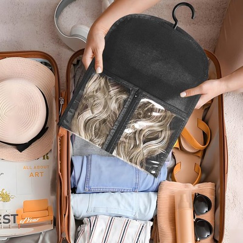 12PCS Hair Extension Holder Wig Storage Hanger for Multiple Wigs & Accessories, Black