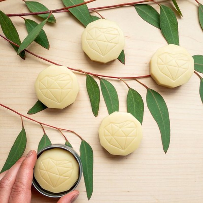 LB Love Organics Hard Lotion Bar | with Lavender Essential Oil | Organic Beeswax Moisturizer for Dry Hands and Feet | Handmade Valentine | Plastic free solid lotion