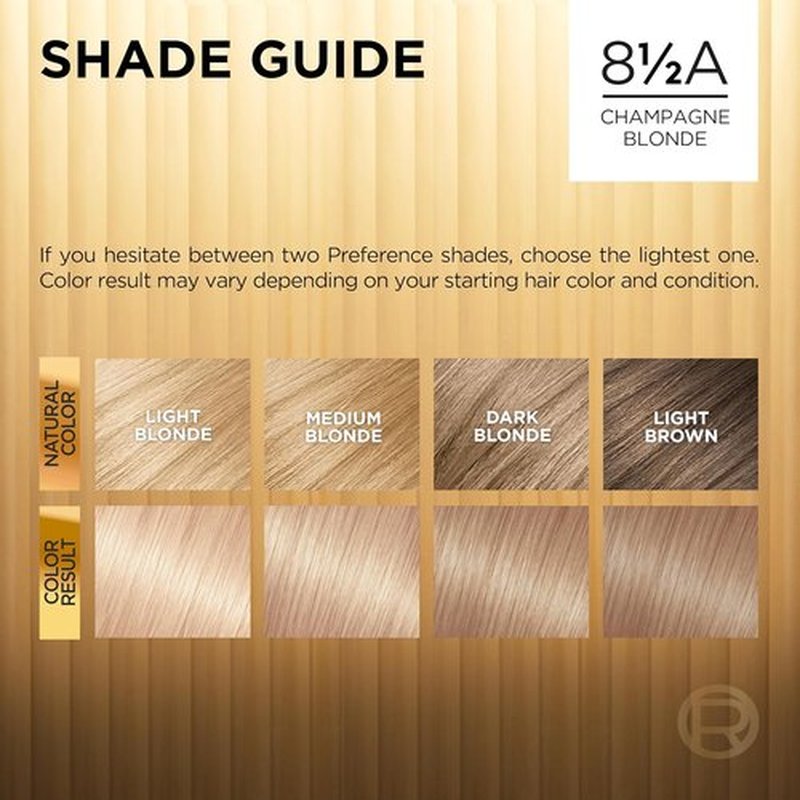 L'Oreal Paris Hair Color - Superior Preference Fade-Defying Permanent Dye | Champagne Blonde 8.5A, 1 Kit