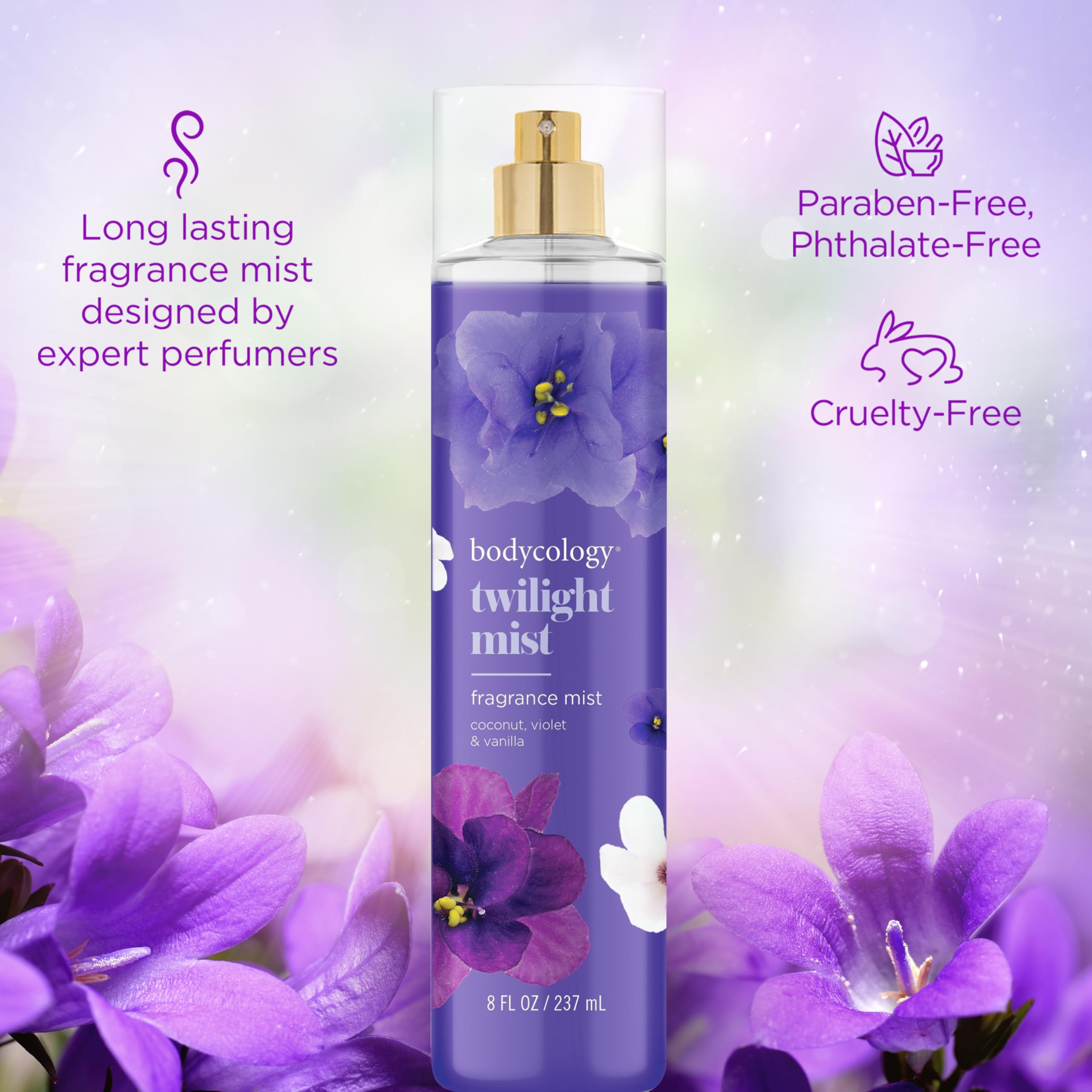 Bodycology Long-Lasting Fragrance Body Mist, Twilight Mist, 8 fl oz