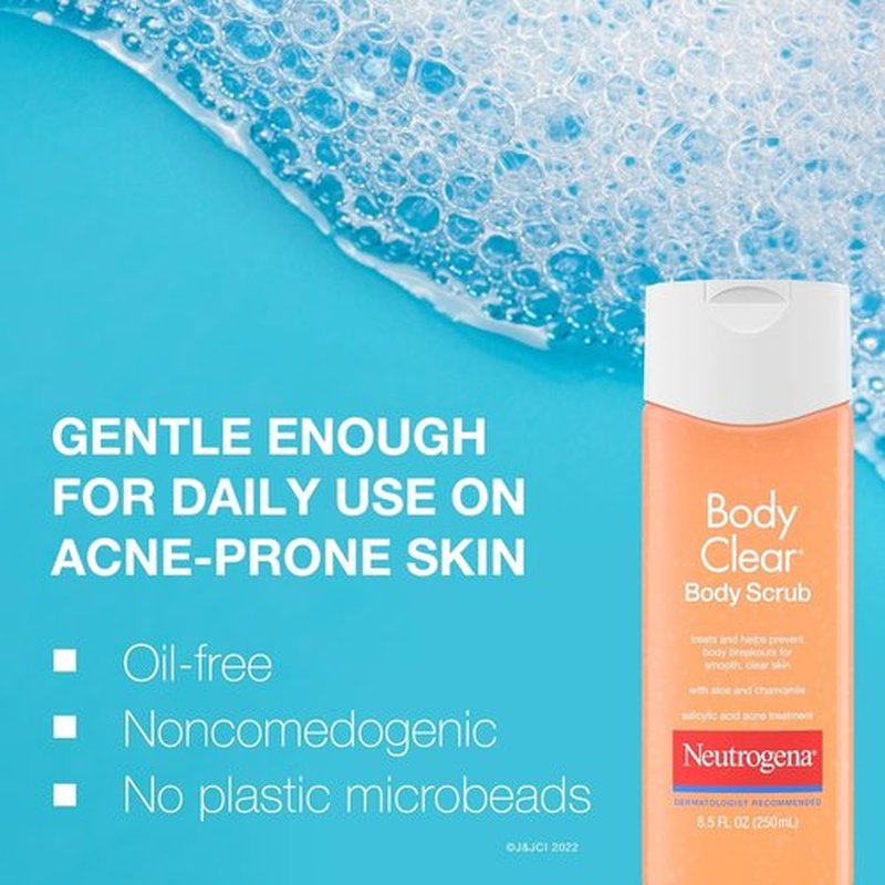 Neutrogena Body Clear Acne Body Wash - Exfoliating 2% Salicylic Acid Cleanser for Chest, Shoulders & Back | 8.5 fl oz