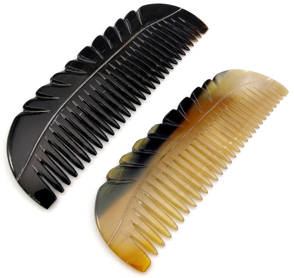 5MOONSUN5's Ox Horn Comb - Premium Quality 100% Handmade Anti Static Natural Fine Horn Pocket Comb - Professional Detangling Massage - Great Gift - 5.5 inch