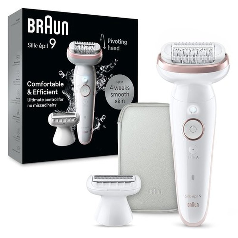 Braun Silk-épil 9 Epilator - Women's Hair Removal Device with Pivoting Head & Wet/Dry Functionality