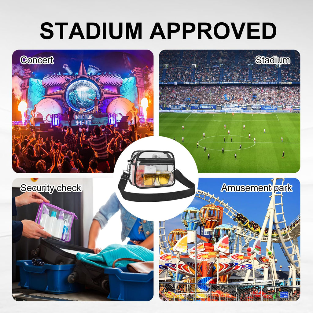 USPECLARE Clear Bag for Stadium Events Clear Sports Fan Handbags Purses