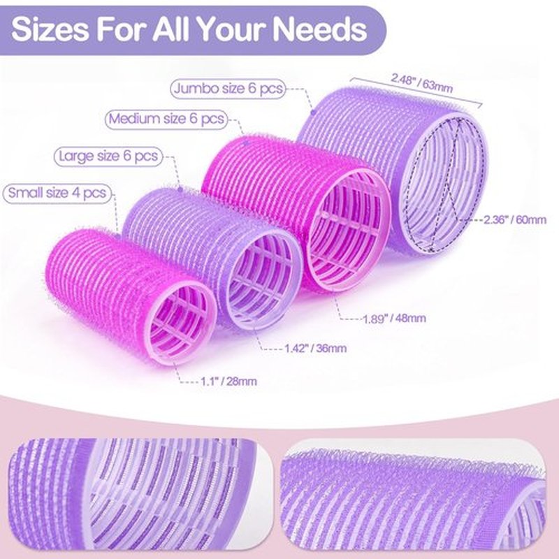 ELASO 33-Piece Hair Rollers Set - Self-Grip Curlers for All Hair Lengths | Includes Clips & Storage Bag