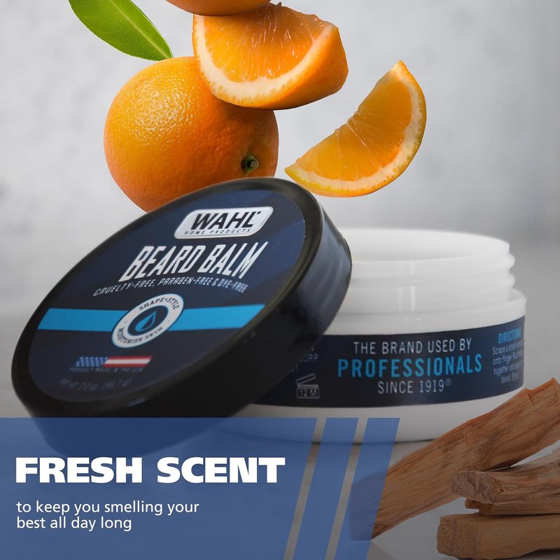 Wahl Beard Balm for Men - Shape & Style Facial Hair with Shea Butter & Aloe - All-Day Light Hold