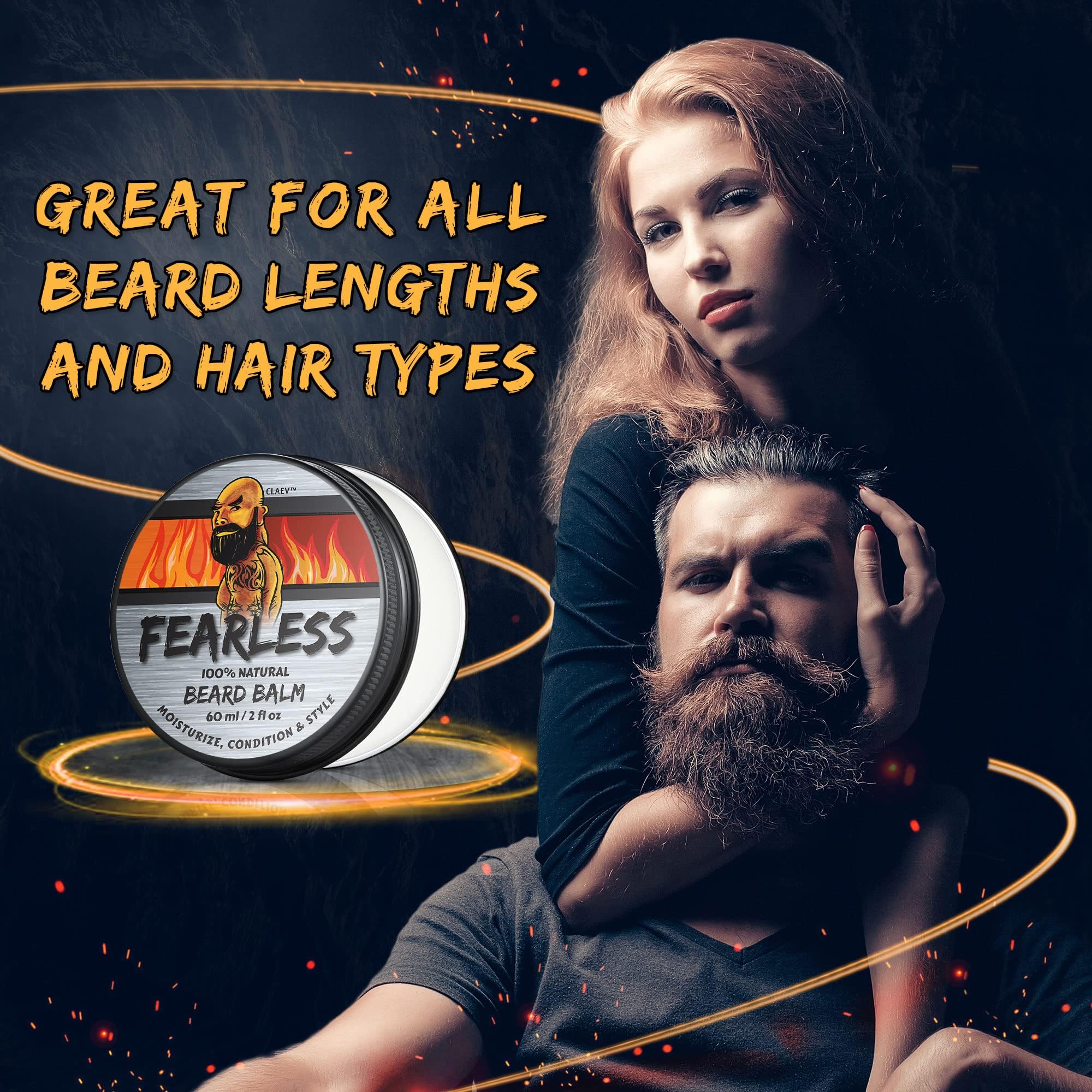 Claev Beard Balm (2 oz), 100% Top-Grade Natural Beard Conditioning & Styling Balm, Designed for Rugged, Active, or Outdoorsy Men, Includes Shea Butter, Natural Beeswax, Cedarwood Oil, is a US Company