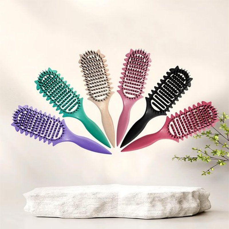 New Curl Defining Brush Ventilated Boar Bristle Hair Brush,Curl Brush For Curly Hair Wet,Curly Hair Brush For Valentines day gifts Women And Men (Pink)