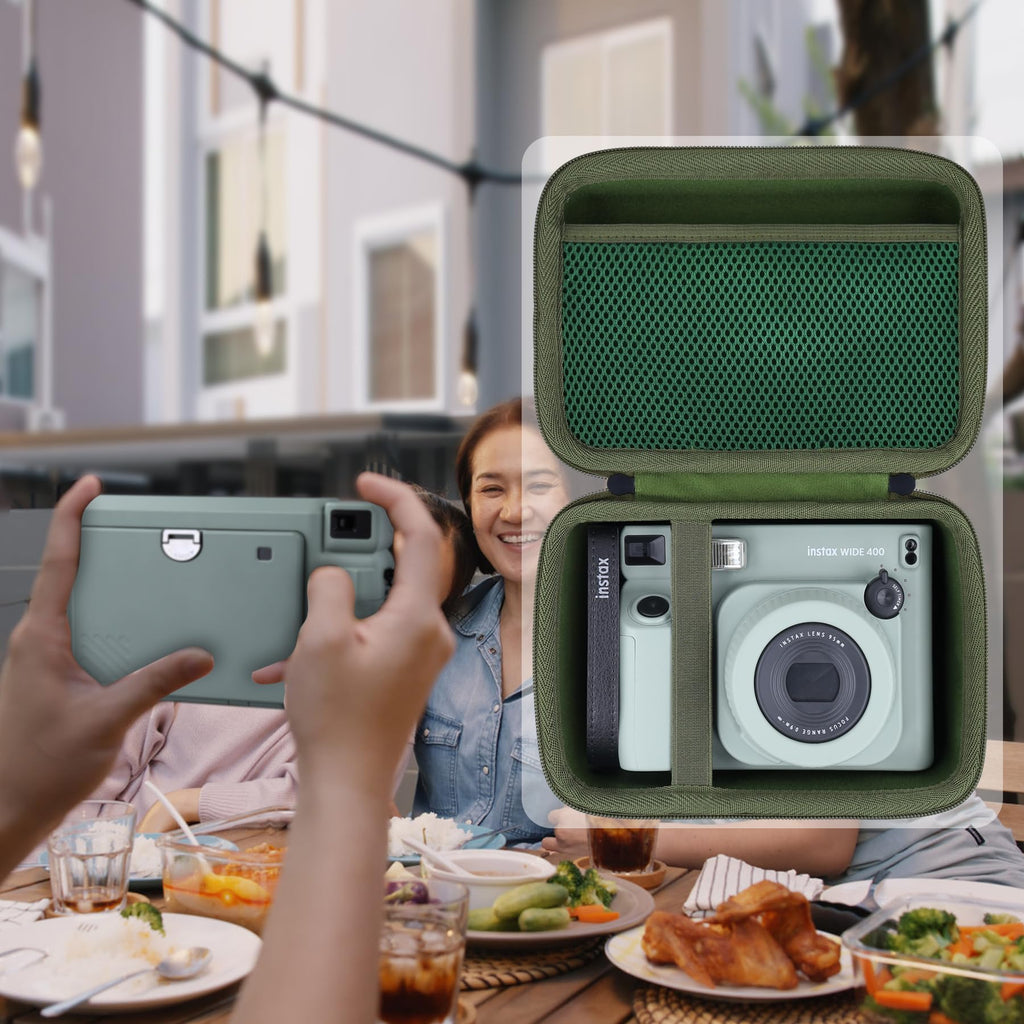 Aenllosi Hard Carrying Case Compatible with INSTAX WIDE 400 Instant Camera, Fujifilm Wide 400 Camera Protective Case, Green (Case Only)