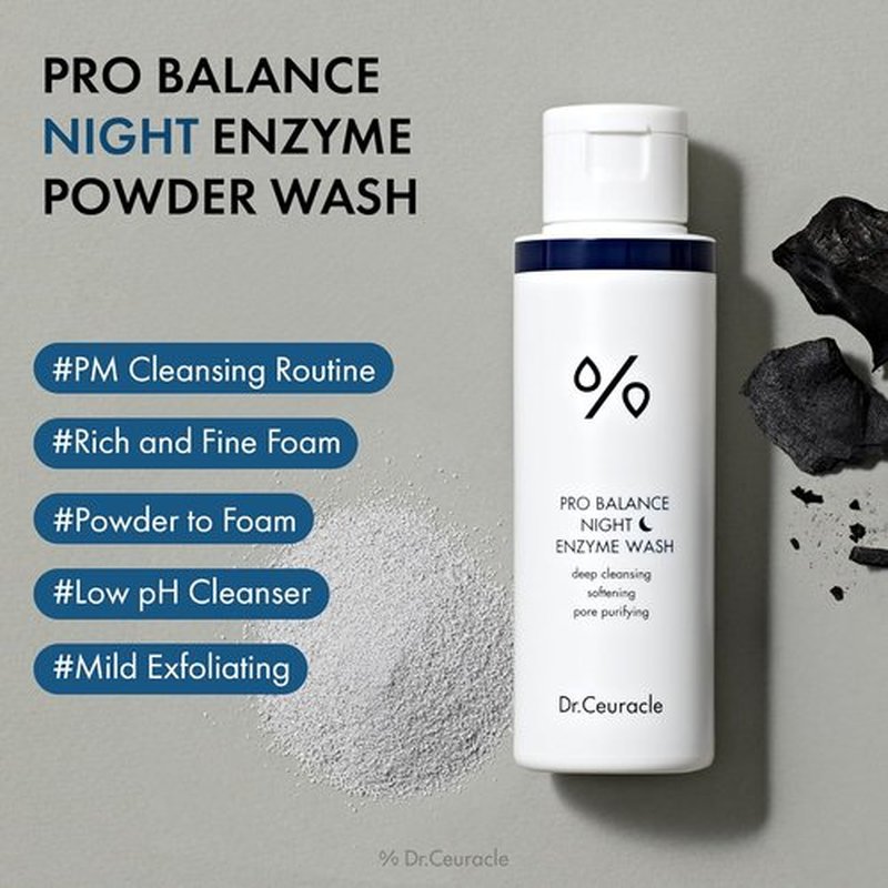 Dr.Ceuracle Pro Balance Enzyme Powder Face Wash - Natural Deep Cleansing & pH Balancing (Night Wash)