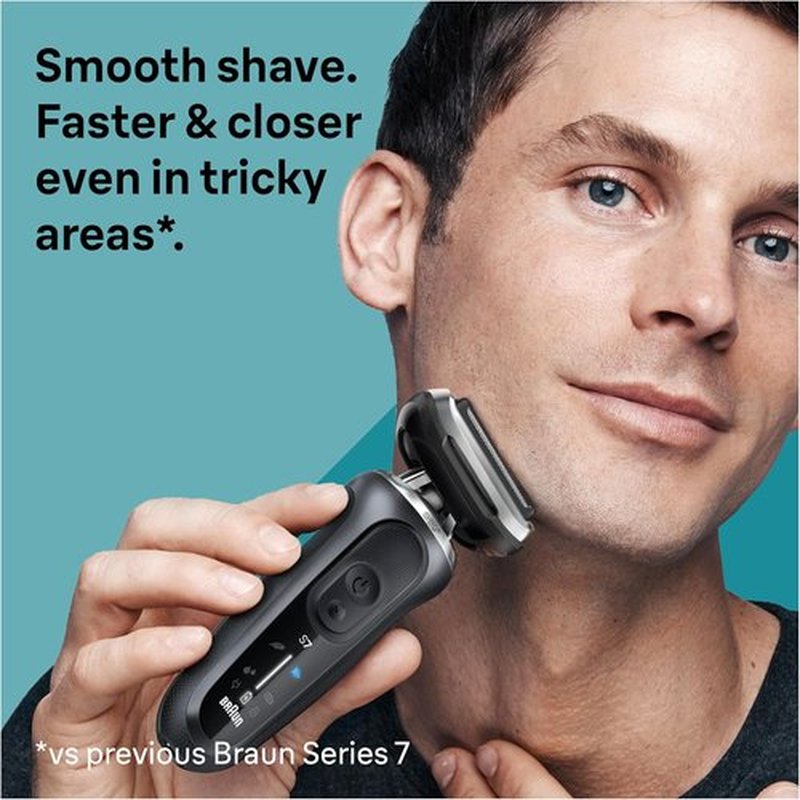 Braun Electric Shaver - Series 7 7127cs | Wet & Dry Shaving, Turbo & Gentle Modes, Waterproof, Space Grey
