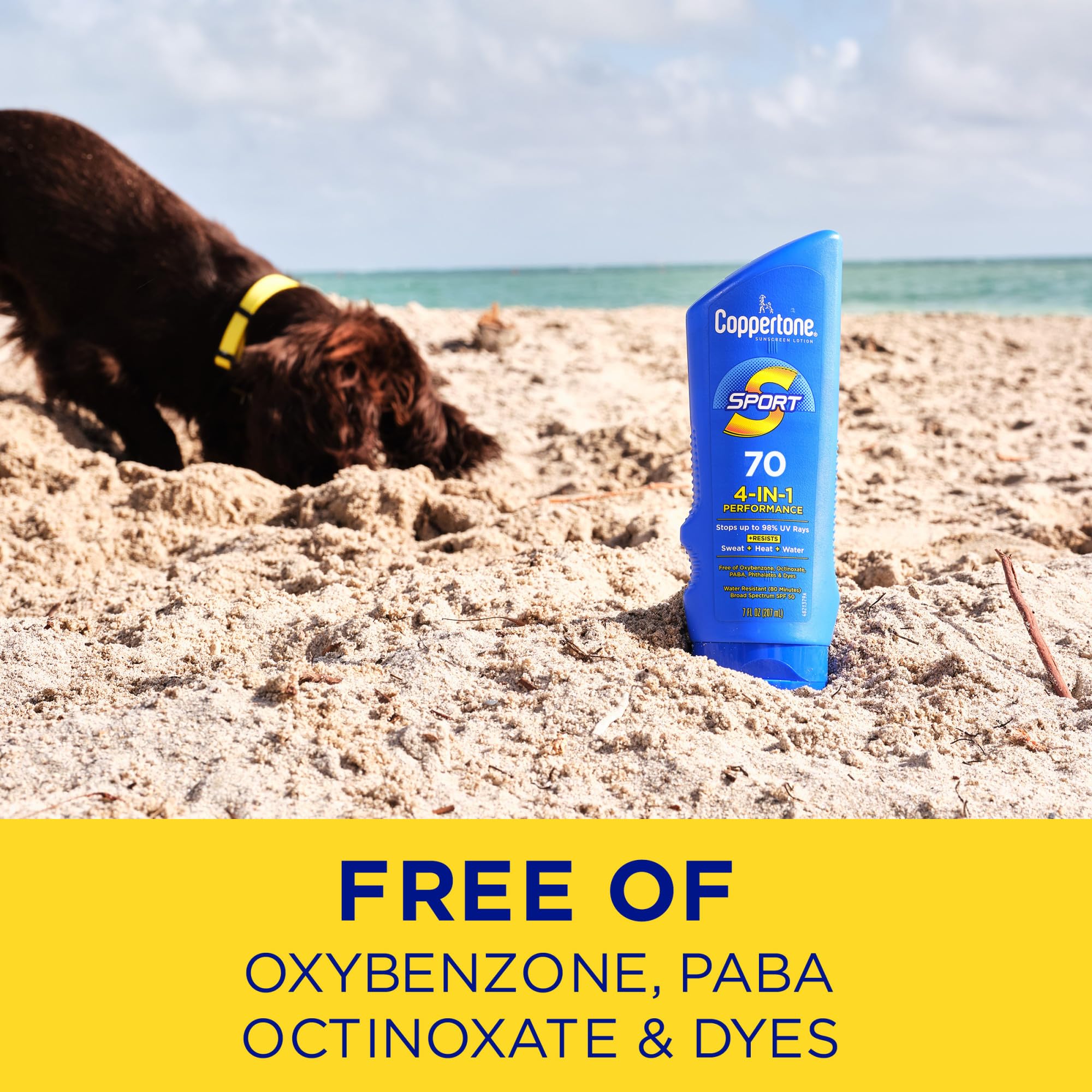 Coppertone Sport Sunscreen Lotion,Broad Spectrum SPF 70 Sunscreen Multi Pack,7 Fl Oz,(Pack of 4)