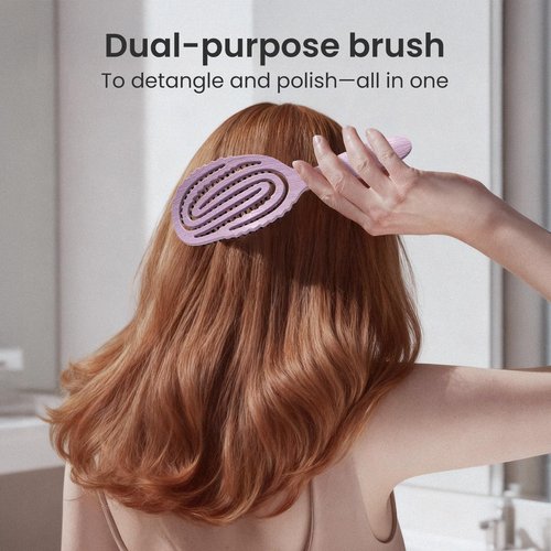 AIMIKE Hair Brush, Dual Soft Boar & Nylon Bristles HairBrush for Fine Hair, Shine Boost & Frizz Control Hair Brush for Women, Soft Bristle Brush For Slick Back, Volume and Shine, Best Gift for Women