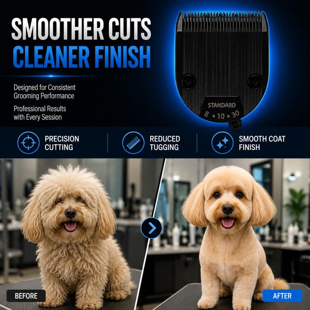 Kenchii Professional Dog Clipper Blade Flash 5 Pet Hair Clipper - Detachable Stainless Steel Blades for Dog Grooming - Hair Clippers & Accessories Pet Shaving Blades. (KEFB5-STD)