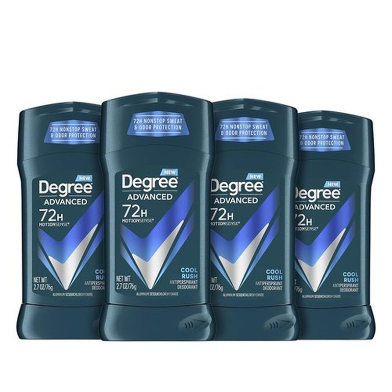 Degree Men Antiperspirant Deodorant - Cool Rush 72-Hour Sweat & Odor Protection | 2.7 oz, 4 Count