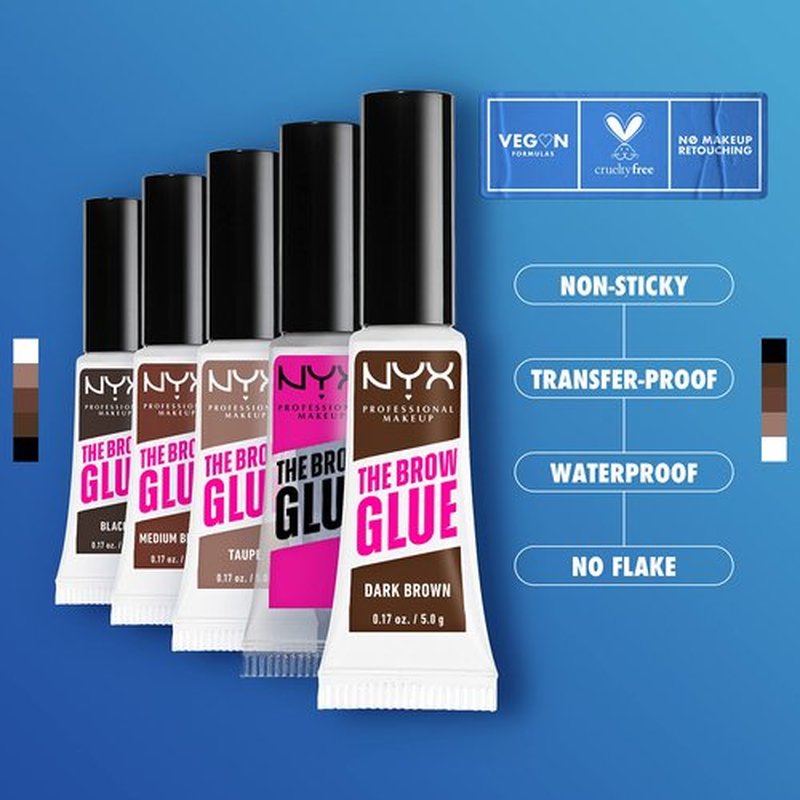 NYX Pro Makeup Thick It Stick It Thickening Brow Mascara Espresso & The Brow Glue Extreme Hold Clear Brow Gel