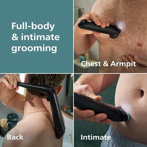 Philips Norelco Body Groomer - Waterproof Men's Full Body Trimmer with Travel Case & 2D Flexing Head, BG7490/50