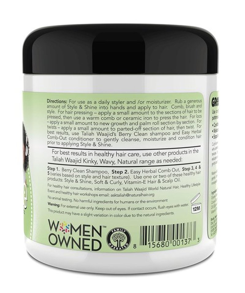 Taliah Waajid Herbal Style & Shine - Nourishing Hair Gel for Natural Hair, 6oz