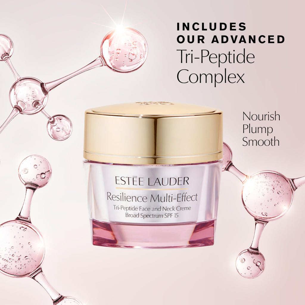 Estée Lauder Resilience Multi-Effect Tri-Peptide Face and Neck Moisturizer with SPF 15 for Normal/Combination Skin | Plumping & Anti-Aging | Firming Cream, 1.7 Ounce