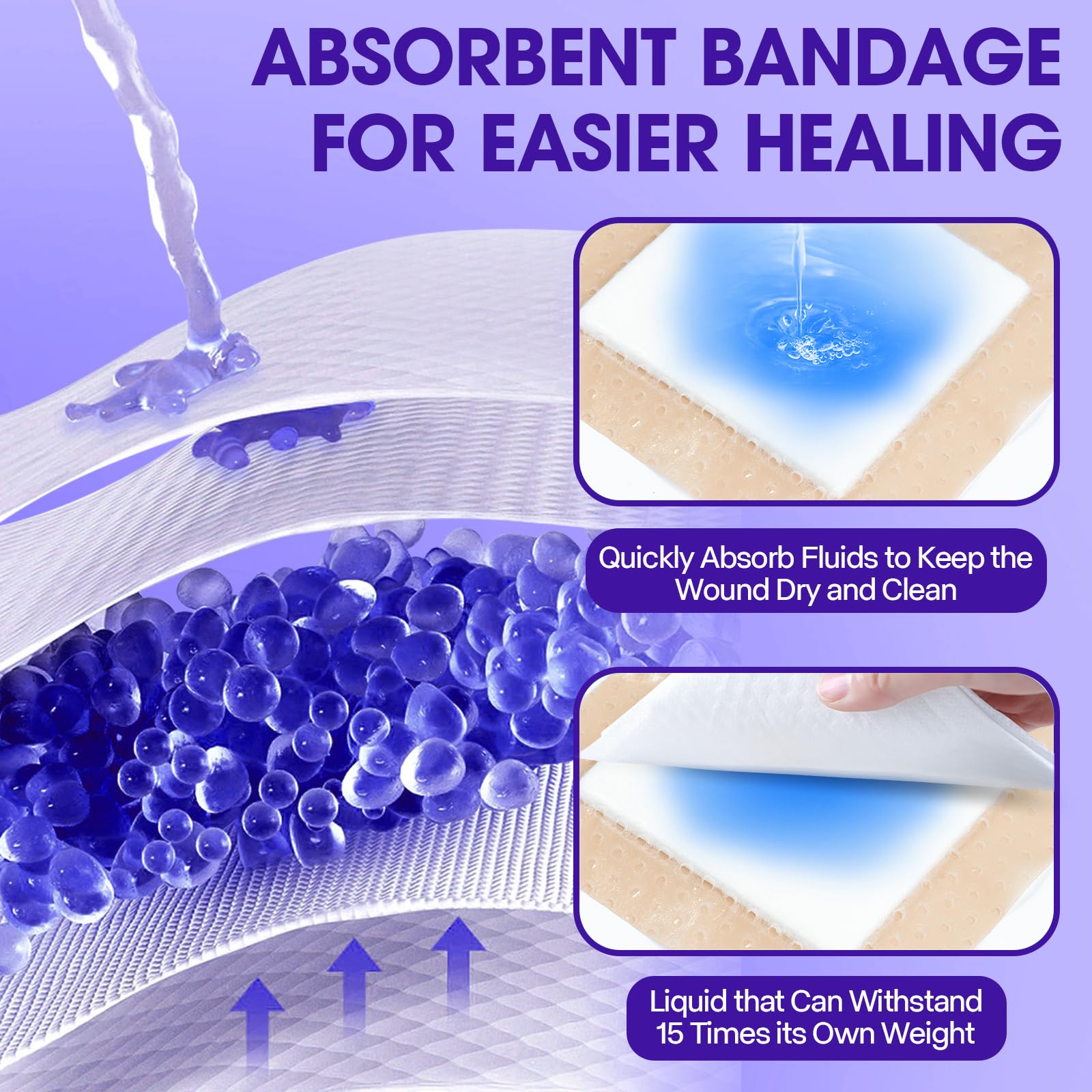 LXIANGN Silicone Foam Dressing 4"x4",Bed Sore Bandages Dressing