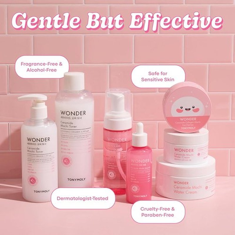 TONYMOLY Wonder Ceramide Mochi Milky Toner - Hydrating 5,000 ppb Ceramide Essence for Dry & Sensitive Skin | 16.9 fl oz / 500ml Value Size