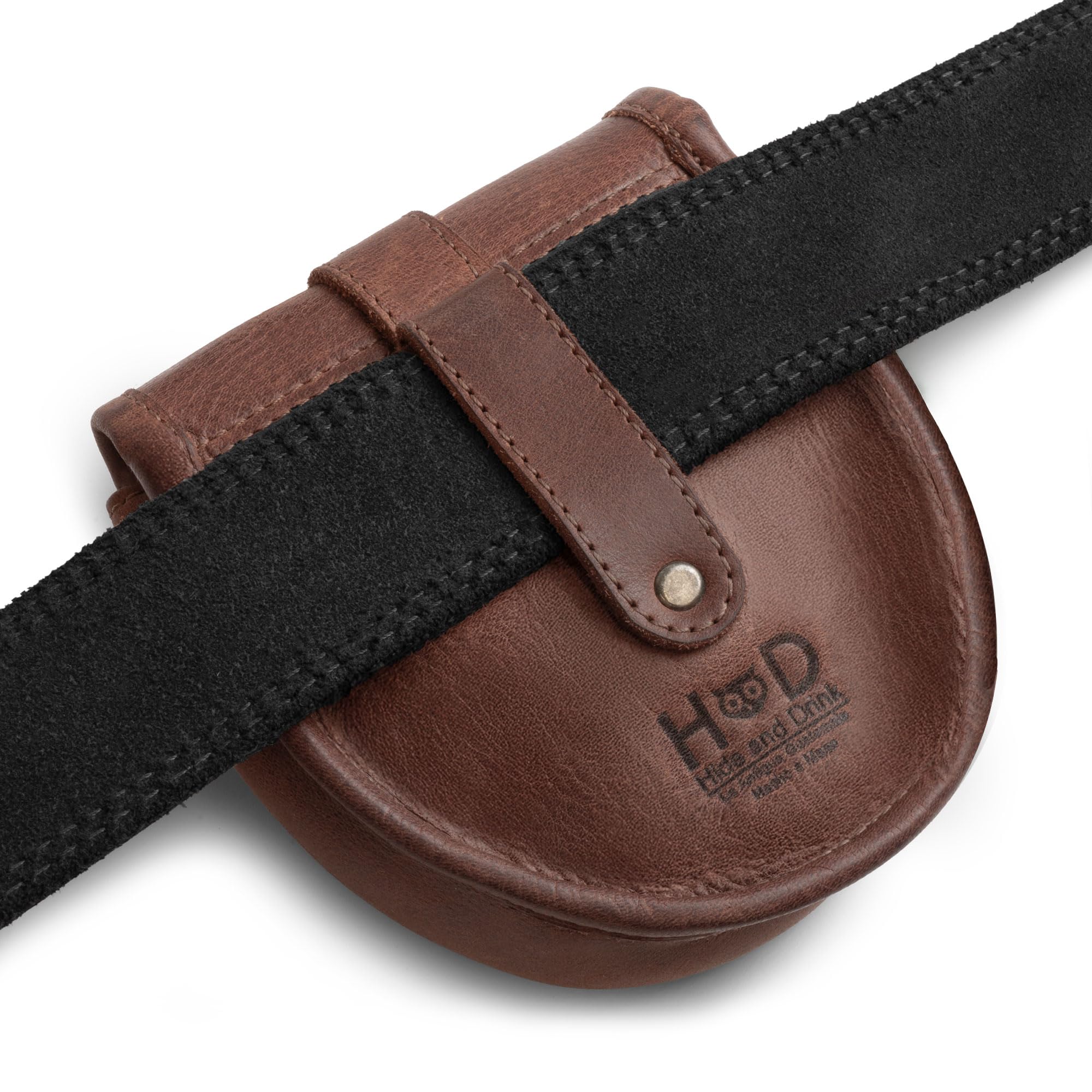 Hide & Drink, Bushcraft Leather Pouch Handmade from Full Grain Leather - Waist Holster Bag, Conveniently Attaches to Belt - Accessory for Storing Tools and Equipment for DIY Projects - Bourbon Brown