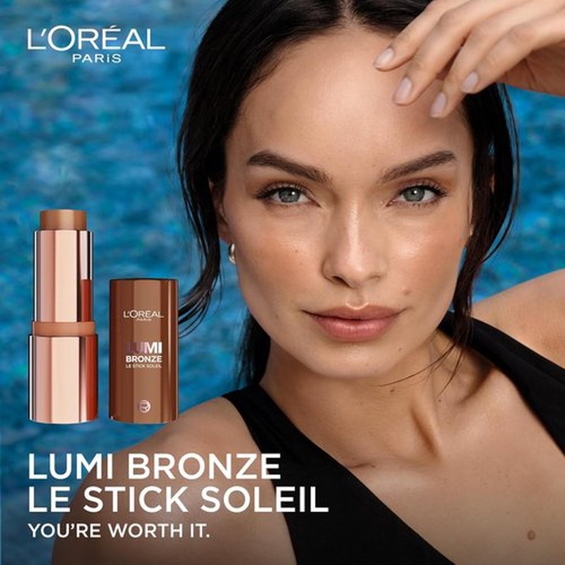 L'Oreal Paris Lumi Bronze Stick - Cream-To-Powder Bronzer for Sunkissed Glow | 120 Copper Bronzette
