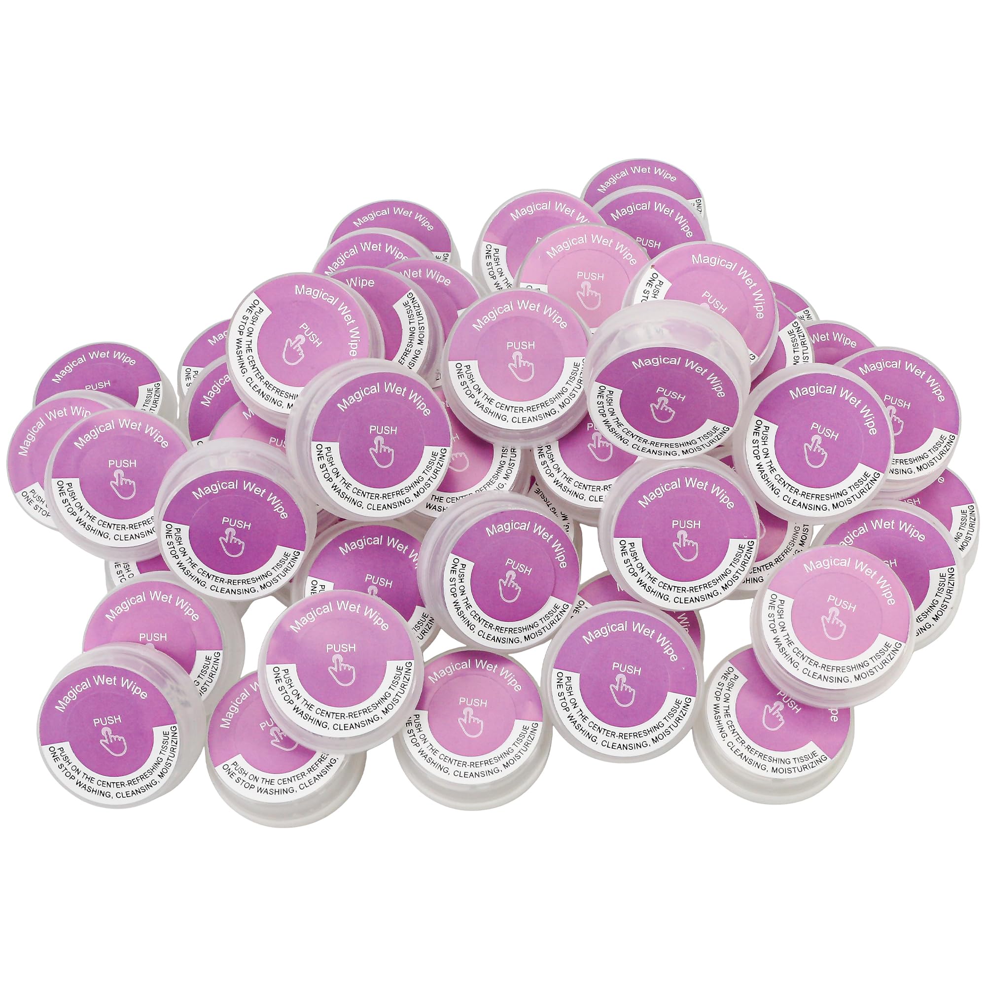 50 Pack Lavender Scented Hand Wipes, Individually Wrapped Wet Mini Towelettes, Alcohol-Free Moisturizing Cleaning Wipes for Travel, Gym & Outdoor Activities