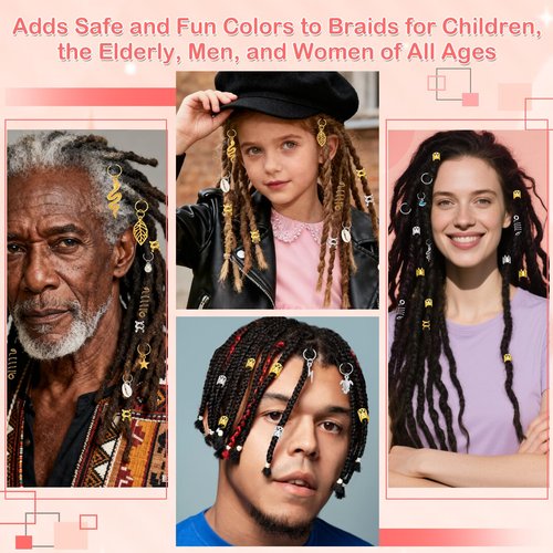 324 Pcs Gold and Silver Hair Jewelry for Braids, Dreadlock Accessories for Women Men, Metal Hair Cuffs Rings Clips Charms Beads for Braids Locs, Perfect for Parties, Festivals, Weddings, Daily Styling