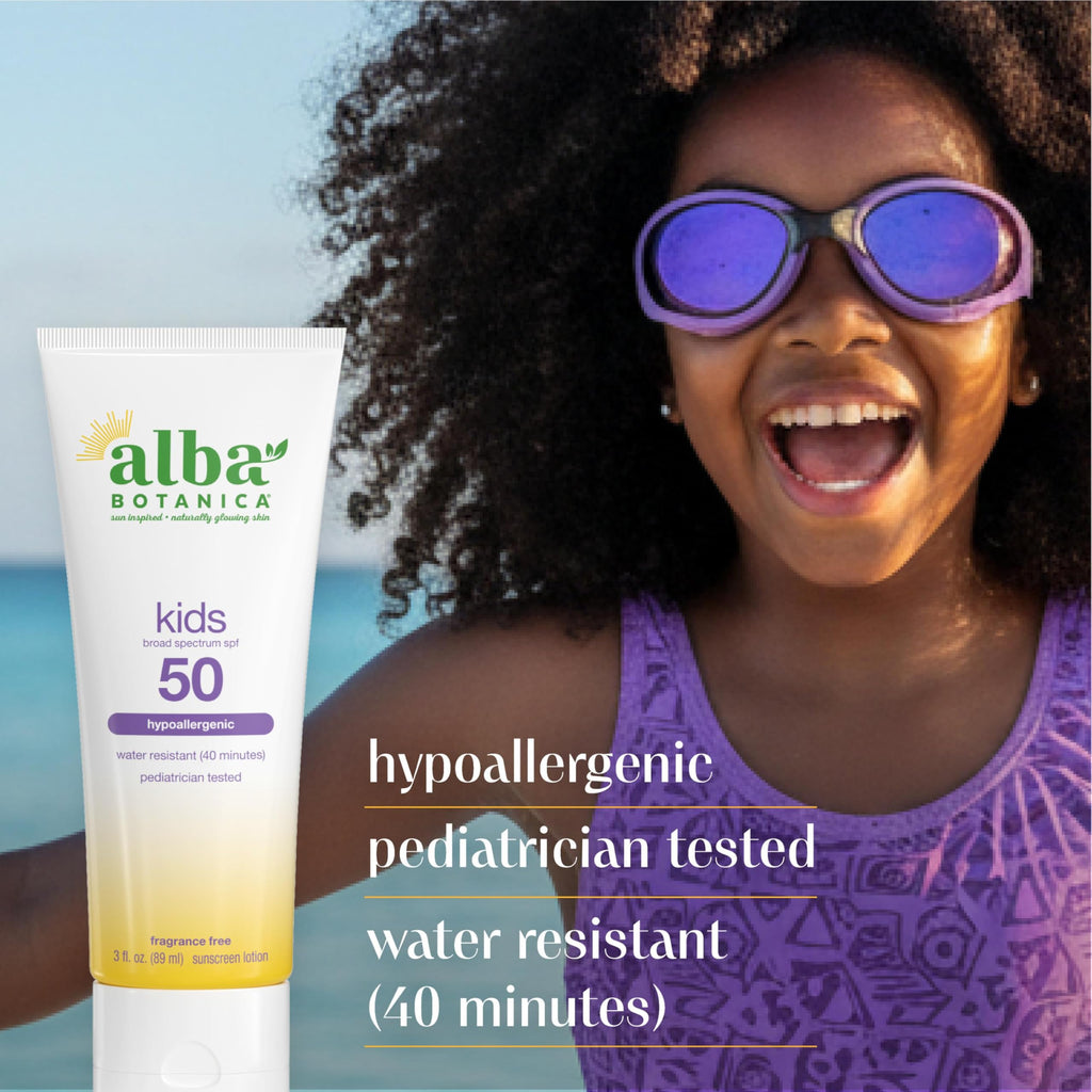 Alba Botanica Kids Sunscreen Body Lotion SPF 50, 3 Oz