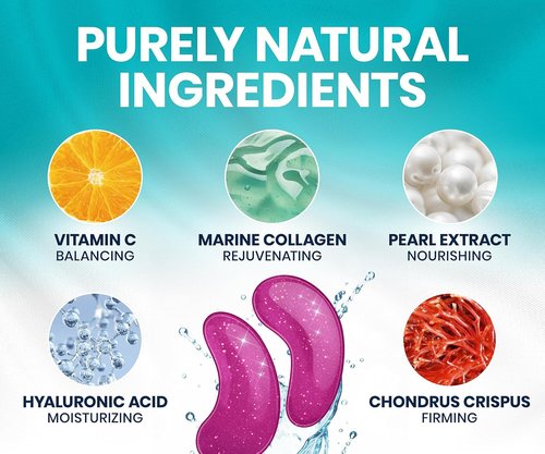 Stylia Collagen & Vitamin C Under Eye Patches - Hydrating, Firming Mask for Puffy Eyes & Dark Circles | 30 Pairs, Vegan