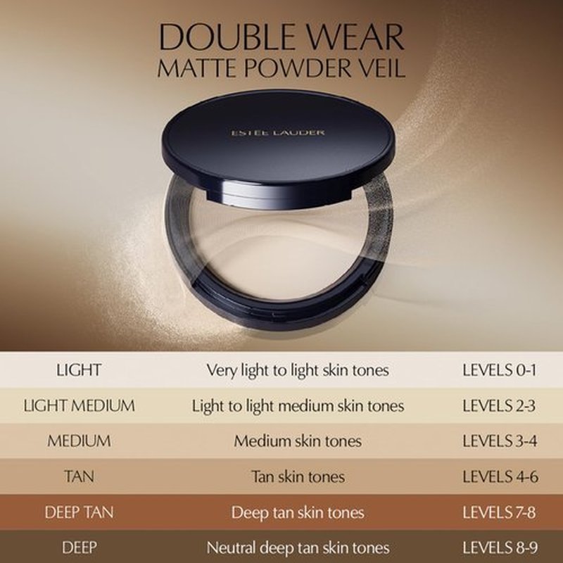 Estée Lauder Double Wear Stay-in-Place Matte Setting Powder Veil | Pressed Setting Face Powder Compact with Puff | Oil-Control with Sheer Coverage, Translucent Light Medium