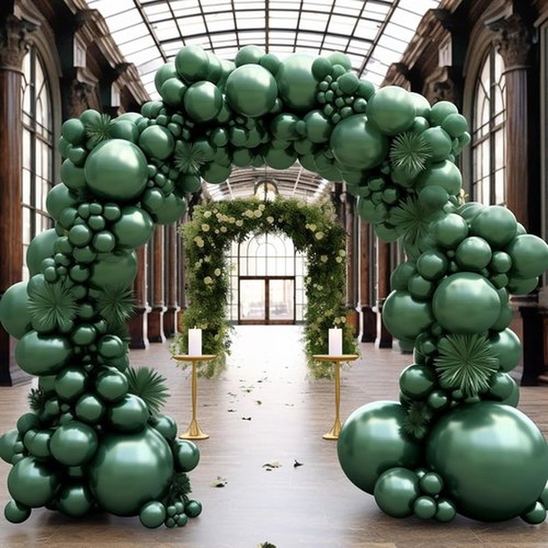 Metallic Green Balloon Garland Arch Kit - 130PCS in Various Sizes for Birthday, Graduation, Baby Shower & Wedding Decor