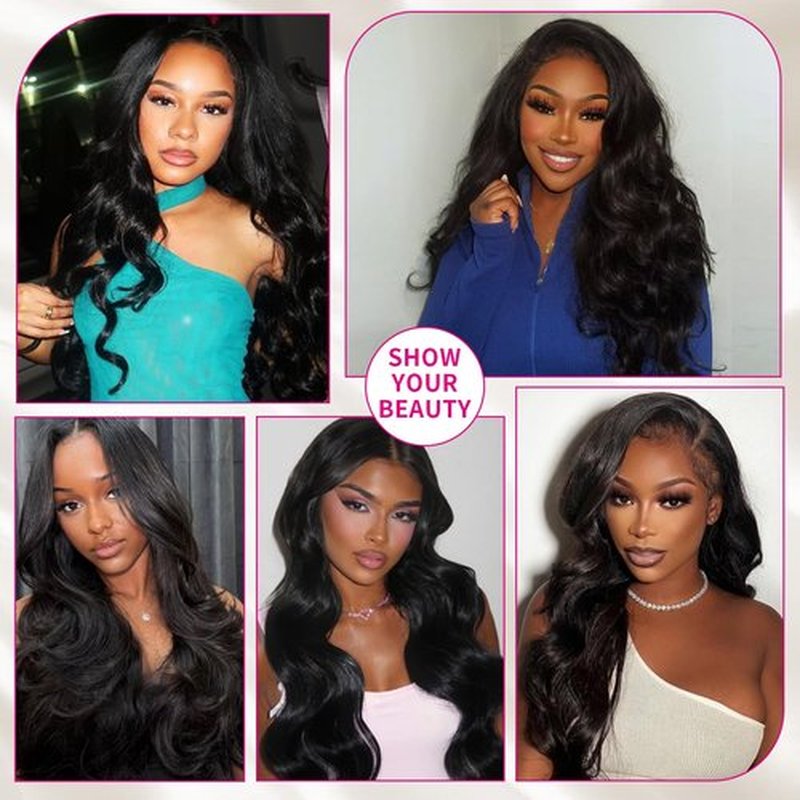 13x4 HD Lace Frontal Closure Body Wave Ear to Ear Lace Frontal Pre Plucked 18 Inch Remy Human Hair Front Free Part 150% Density Hair Extensions for Black Women(Natural Black, 18 Inch)