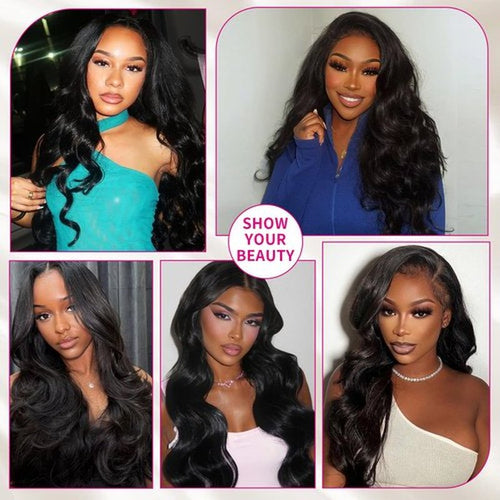 13x4 HD Lace Frontal Closure Body Wave Ear to Ear Lace Frontal Pre Plucked 18 Inch Remy Human Hair Front Free Part 150% Density Hair Extensions for Black Women(Natural Black, 18 Inch)